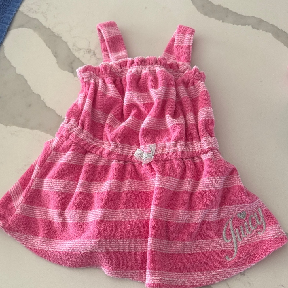 Juicy Couture Pink Striped bathing suit cover up